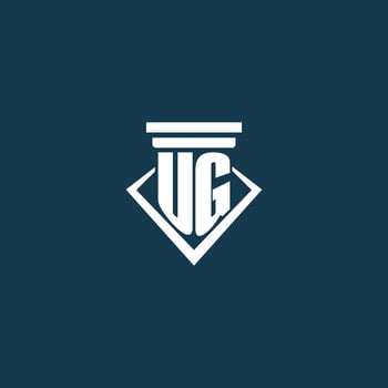 UG initial monogram logo for law firm, lawyer or advocate with pillar icon design vector