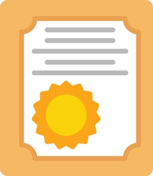 Certificate Flat Icon vector