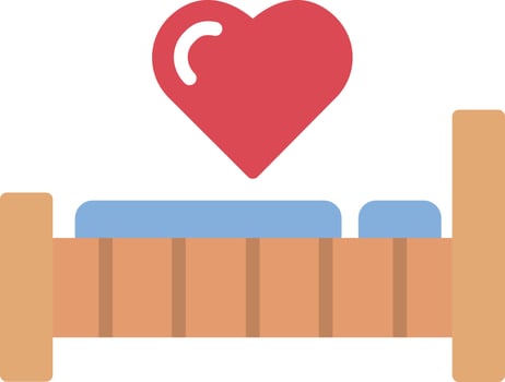 Bedroom Flat Icon vector