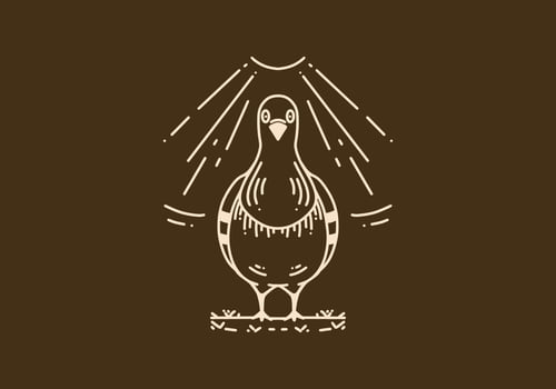 Vintage art illustration of a standing pigeon vector
