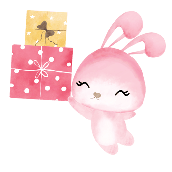 cute pink bunny girl making cute gesture png