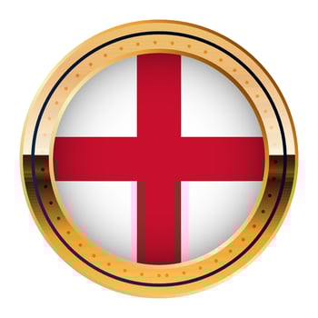 England Flag Emblem, Gold Medal Model, World Cup Flag, Lower Third Icon vector