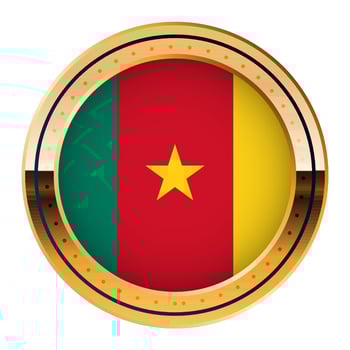 Cameroon Flag Emblem, Gold Medal Model, World Cup Flag, Lower Third Icon vector