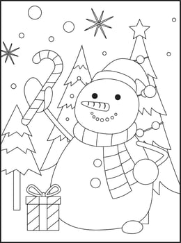 Christmas coloring pages for kids vector