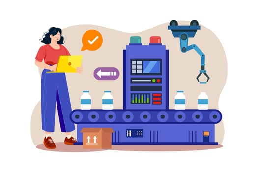 Production Line Illustration concept on white background vector