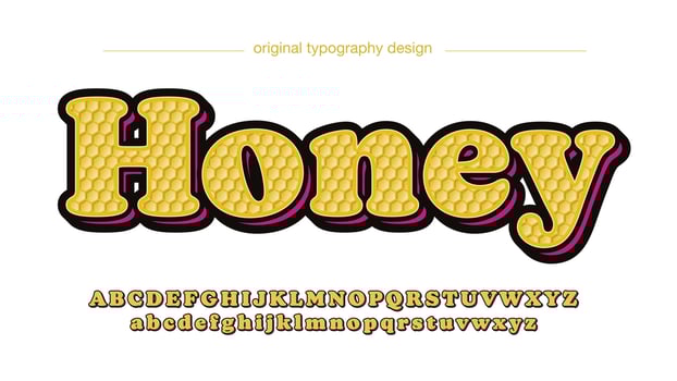 honeycomb cartoon text vector