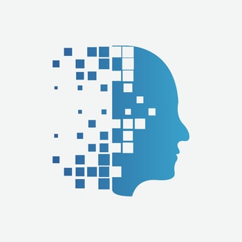 Brain Pixel Logo Vector Design