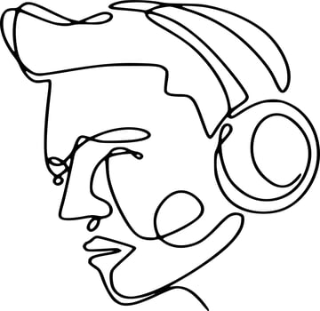 Black and white one line art vectors