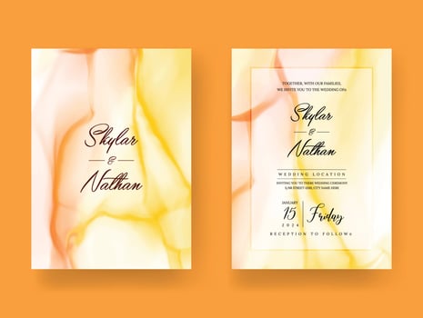 Modern Marble Stone Wedding Invitation Card Template vector