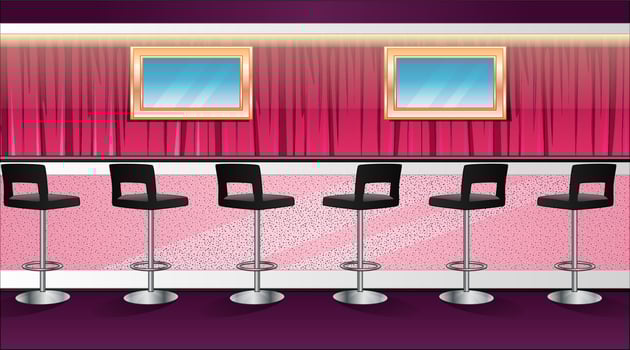 Night Out Bar Background Scene. Vector Illustration