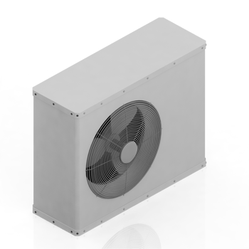 Isometric air conditioning 3D render png