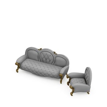 Isometric Armchair Isolated 3D render png