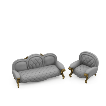 Isometric Armchair Isolated 3D render png