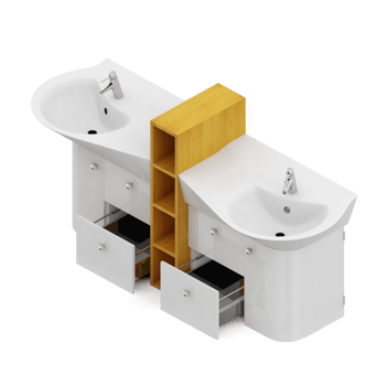 Isometric bathroom items 3D isolated render png