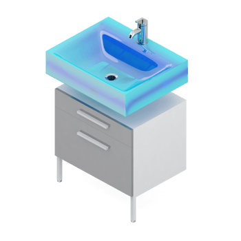 Isometric bathroom items 3D isolated render png