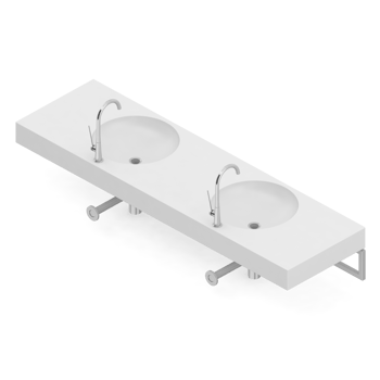 Isometric bathroom items 3D isolated render png