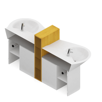 Isometric bathroom items 3D isolated render png