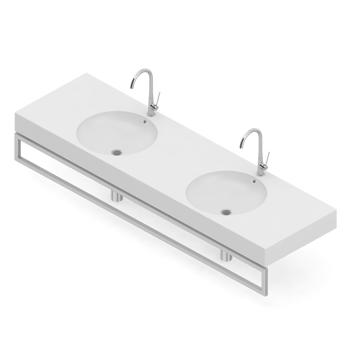 Isometric bathroom items 3D isolated render png