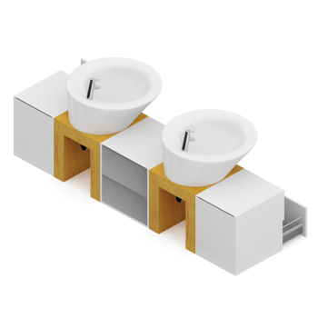 Isometric bathroom items 3D isolated render png