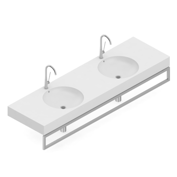 Isometric bathroom items 3D isolated render png