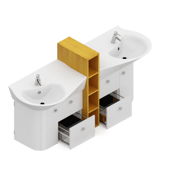 Isometric bathroom items 3D isolated render png