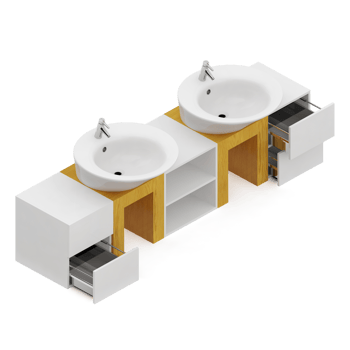 Isometric bathroom items 3D isolated render png