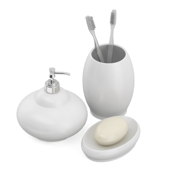 Isometric bathroom items 3D isolated render png