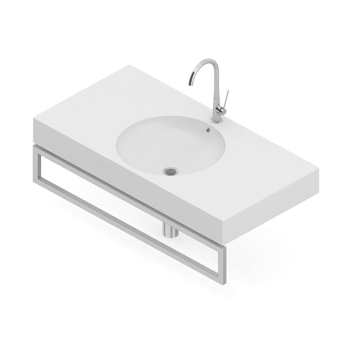 Isometric bathroom items 3D isolated render png