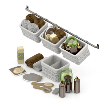 Isometric bathroom items 3D isolated render png