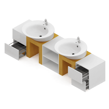 Isometric bathroom items 3D isolated render png