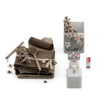 Isometric bathroom items 3D isolated render png