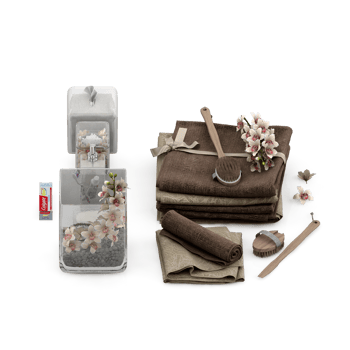 Isometric bathroom items 3D isolated render png