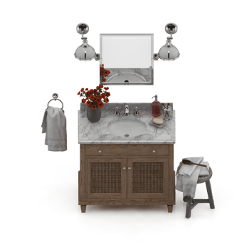 Isometric bathroom items 3D isolated render png