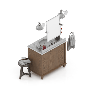 Isometric bathroom items 3D isolated render png