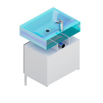 Isometric bathroom items 3D isolated render png