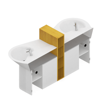 Isometric bathroom items 3D isolated render png
