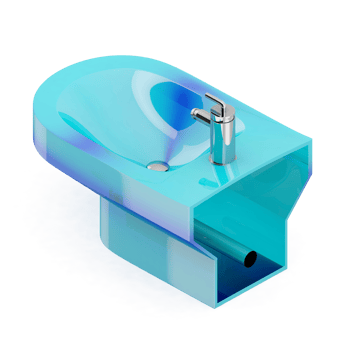 Isometric bathroom items 3D isolated render png