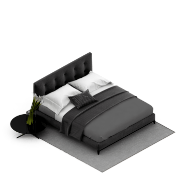 Isometric Bedroom 3D render png