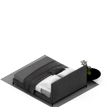 Isometric Bedroom 3D render png