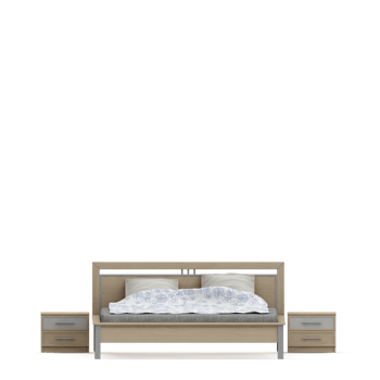 Isometric Bedroom 3D render png