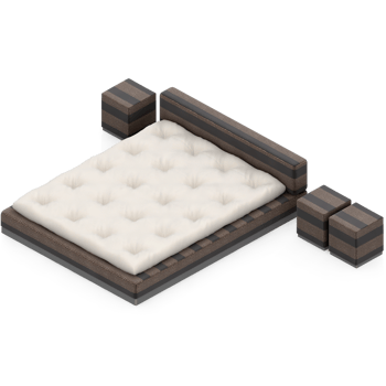 Isometric Bedroom 3D render png