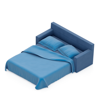 Isometric Bedroom 3D render png