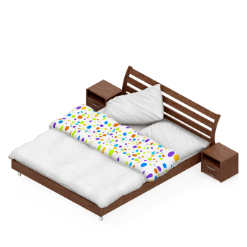 Isometric Bedroom 3D render png
