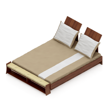 Isometric Bedroom 3D render png