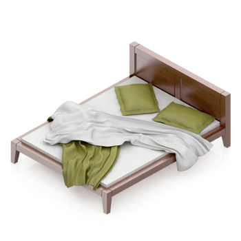 Isometric Bedroom 3D render png