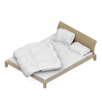 Isometric Bedroom 3D render png