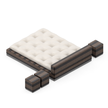 Isometric Bedroom 3D render png