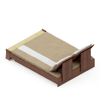 Isometric Bedroom 3D render png