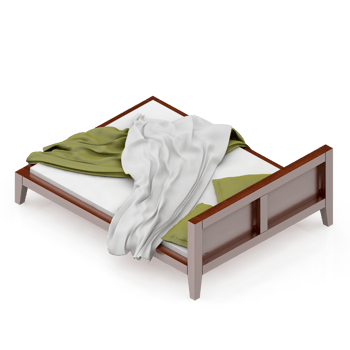 Isometric Bedroom 3D render png