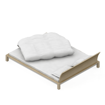 Isometric Bedroom 3D render png